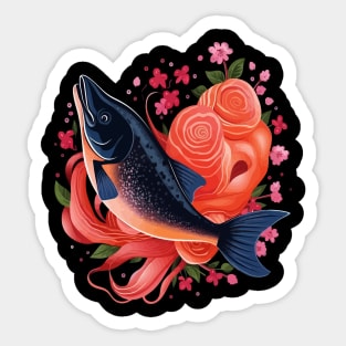 Salmon Valentine Day Sticker